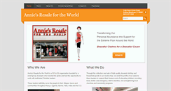 Desktop Screenshot of anniesresalefortheworld.org